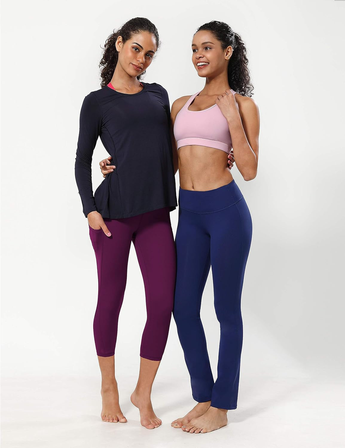 19" Basic/Out Pockets High Waist Yoga Pants Women Workout Running Leggings Tummy Control