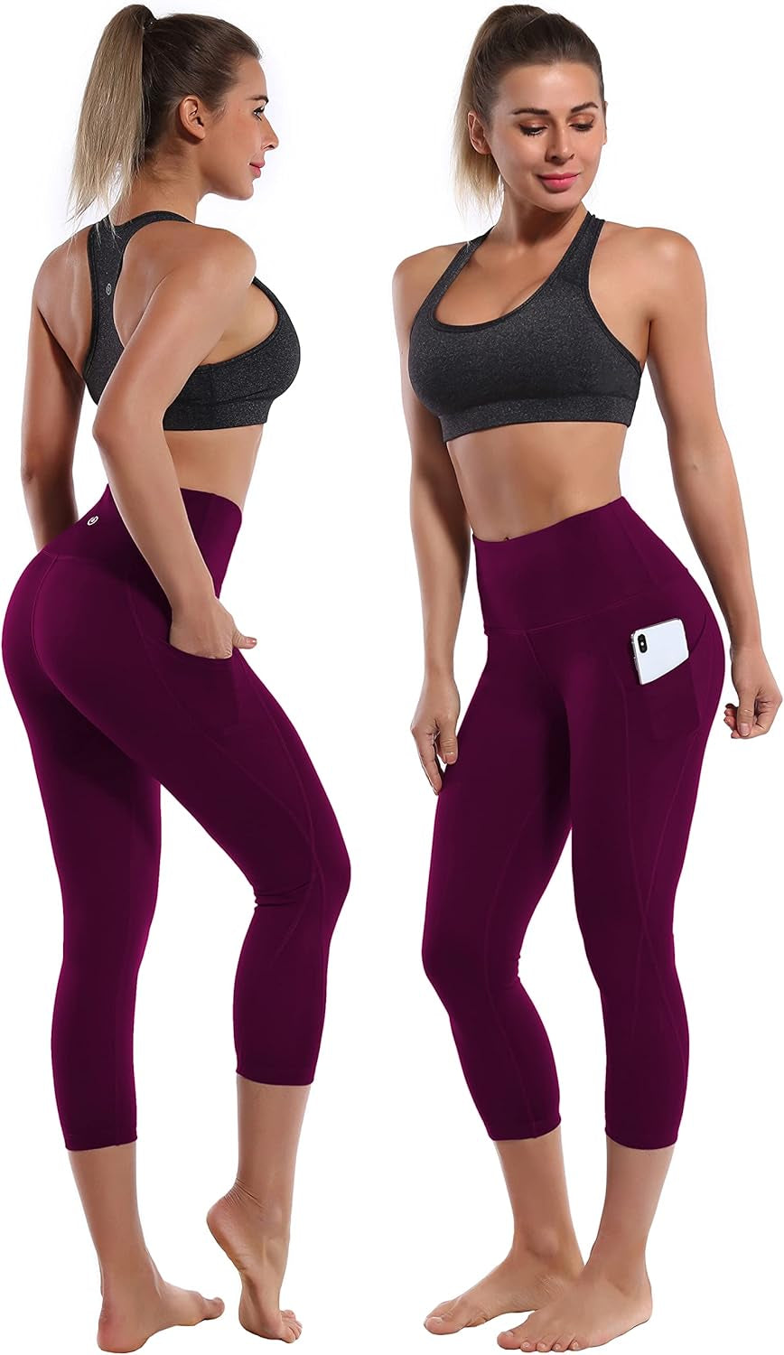 19" Basic/Out Pockets High Waist Yoga Pants Women Workout Running Leggings Tummy Control