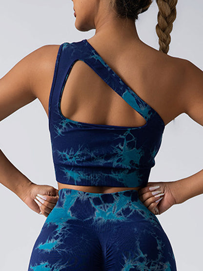 Seamless One Shoulder Sports Bra Scrunch Butt Lifting Leggings Gym Outfits Tracksuits