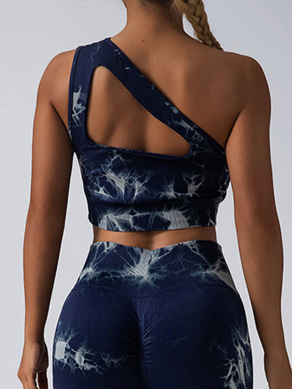 Seamless One Shoulder Sports Bra Scrunch Butt Lifting Leggings Gym Outfits Tracksuits