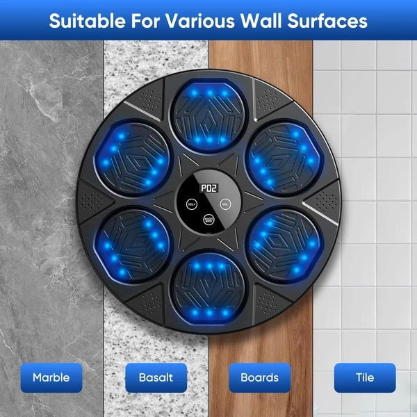Let's Sweat It Out Music Boxing Machine For Adults,Wall Mounted Smart Bluetooth Musical Boxing Machine, Boxing Target Workout Equipment With Boxing Gloves,for Home, Gym, Office