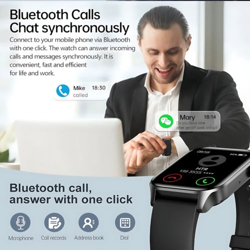 Let's Sweat It Out Smart Watch Women Men Fitness Tracker Heart Rate For  Android Waterproof