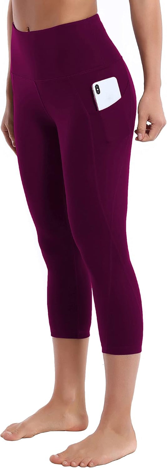 19" Basic/Out Pockets High Waist Yoga Pants Women Workout Running Leggings Tummy Control