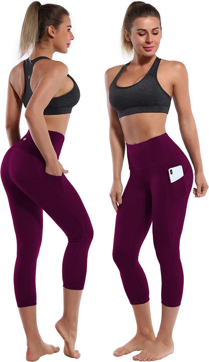 19" Basic/Out Pockets High Waist Yoga Pants Women Workout Running Leggings Tummy Control