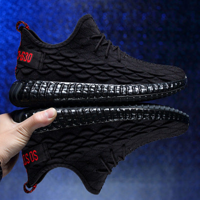 Let's Sweat It Out Men's shoes summer breathable flying woven mesh gym running shoes