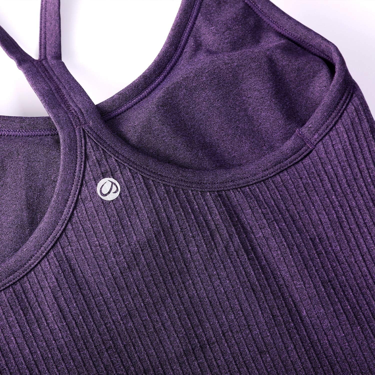 Seamless Workout Tank Tops for Women Racerback Athletic Camisole Sports Shirts with Built in Bra
