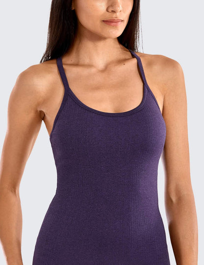Seamless Workout Tank Tops for Women Racerback Athletic Camisole Sports Shirts with Built in Bra