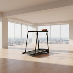Let’s Sweat It Out compact black treadmill
