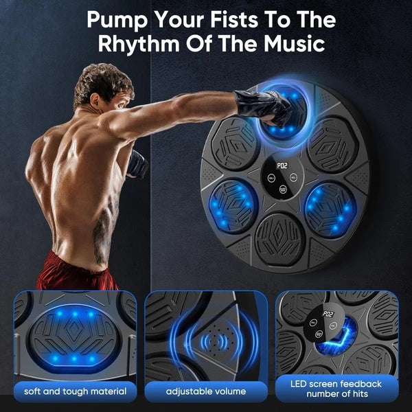 Let's Sweat It Out Music Boxing Machine For Adults,Wall Mounted Smart Bluetooth Musical Boxing Machine, Boxing Target Workout Equipment With Boxing Gloves,for Home, Gym, Office