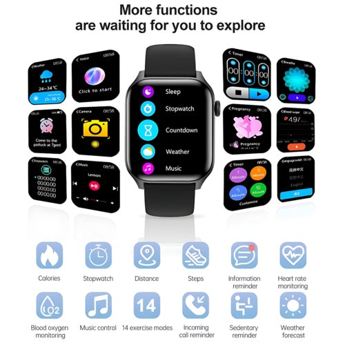 Let's Sweat It Out Smart Watch Women Men Fitness Tracker Heart Rate For  Android Waterproof