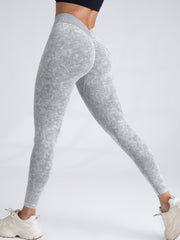 Let's Sweat It Out V Back Scrunch Butt Workout Leggings Women Seamless Gym Yoga Leggings High Waist