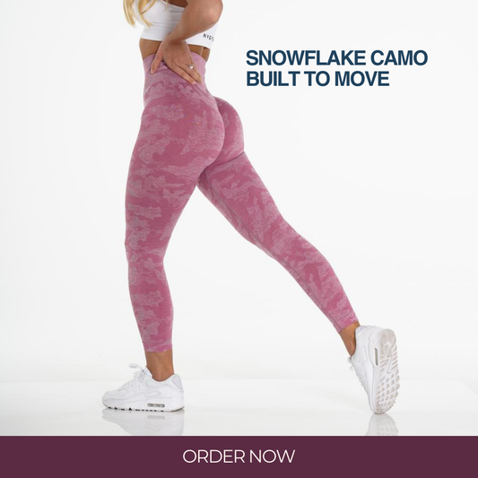 Fashion Snowflake Cropped Camouflage Jacquard Seamless Fitness Yoga Pants