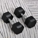 Let’s Sweat It Out 2x10kg Hex Dumbbells Set Rubber Dumbbells - Image 2
